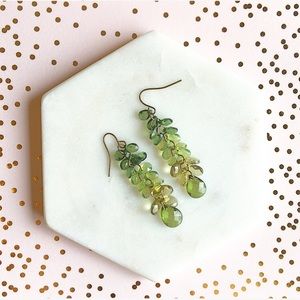 Green dangle earrings